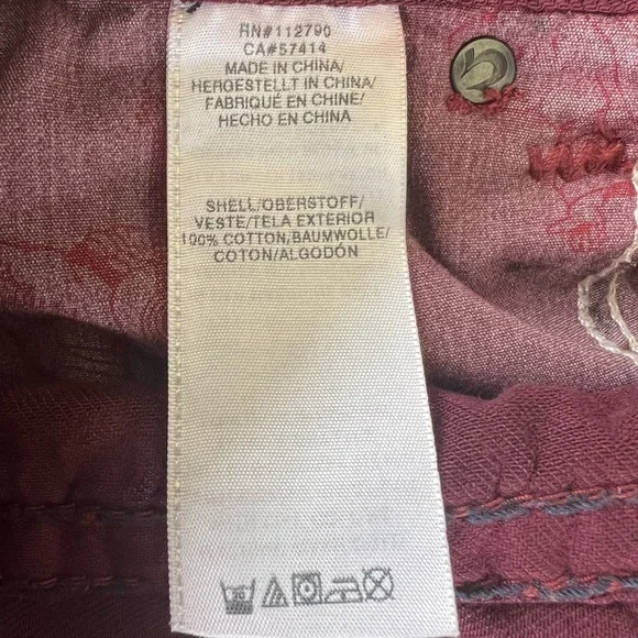 True Religion Ricky Straight Mens Jeans Burgundy Sz 34 Heavy 90s Skateboard